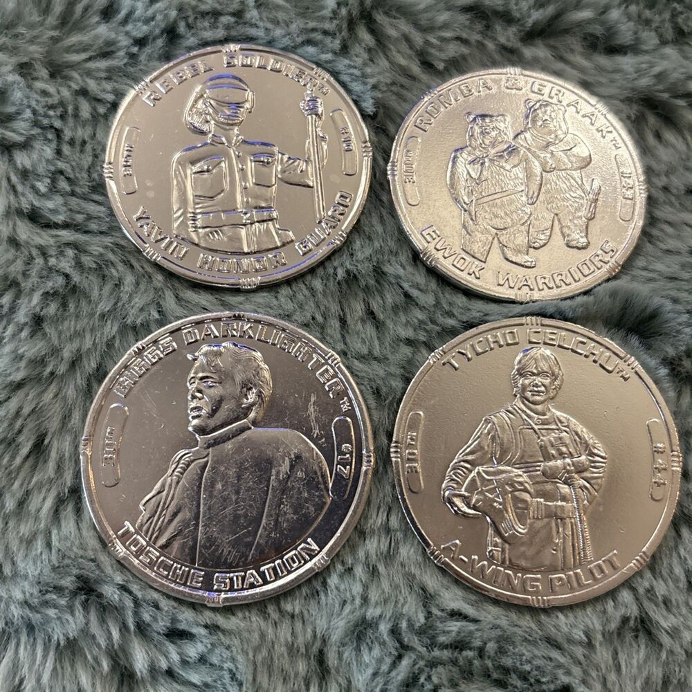 Star Wars Coins Hasbro 2002 And 2007 4 Coins
